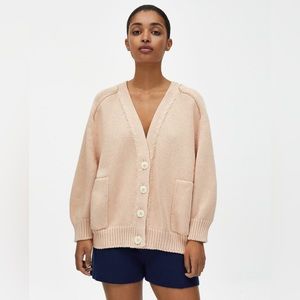 Babaa Cardigan no. 55 in Strawberry Shake Coral Pink 100% Spanish Cotton